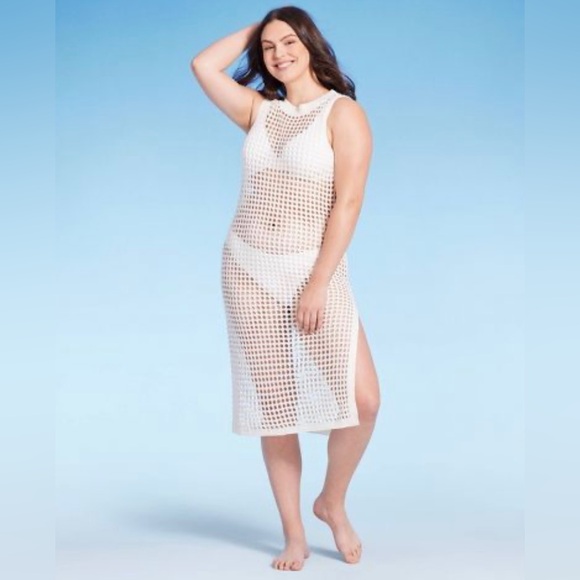 NWT Shade&Shore Crochet Cover Up Dress - Picture 3 of 8